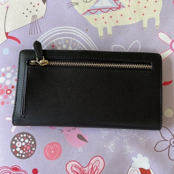 Kate Spade Staci Large Slim Bifold Wallet Black NWT - Picture 6 of 16